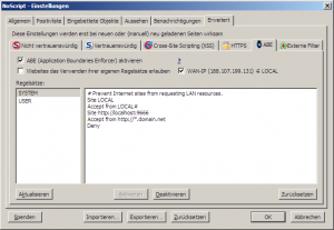 NoScript Einstellungen ABE